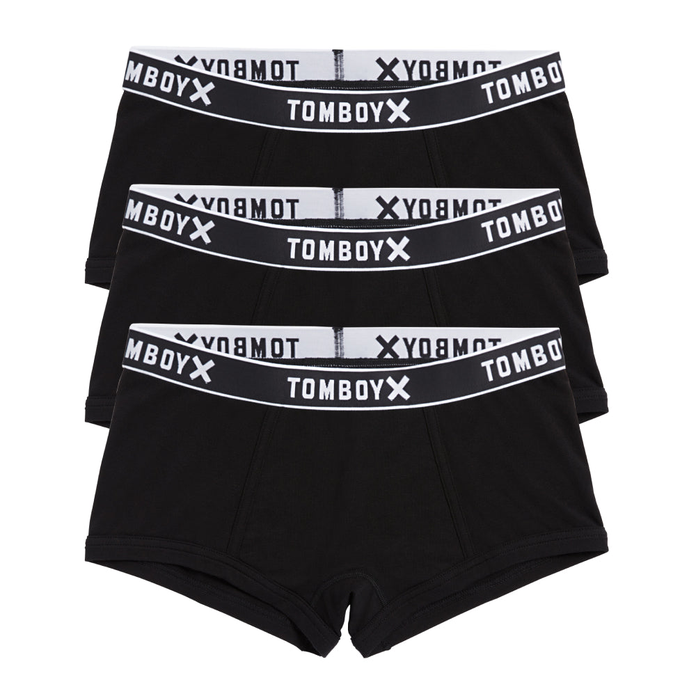 Boy Shorts 3-Pack - Cotton Black Logo
