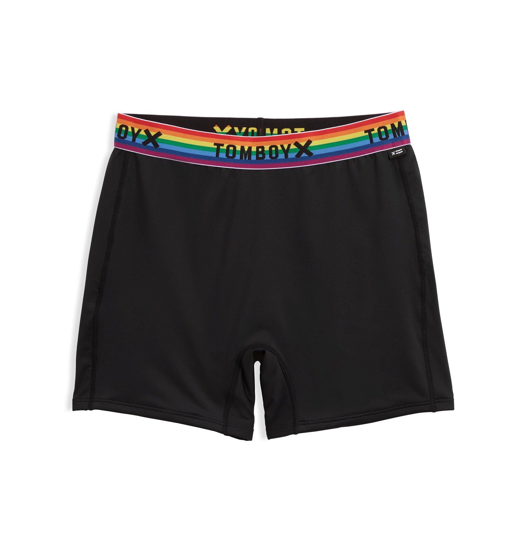 Swim 4.5" Shorts - Black Rainbow-Swim-TomboyX
