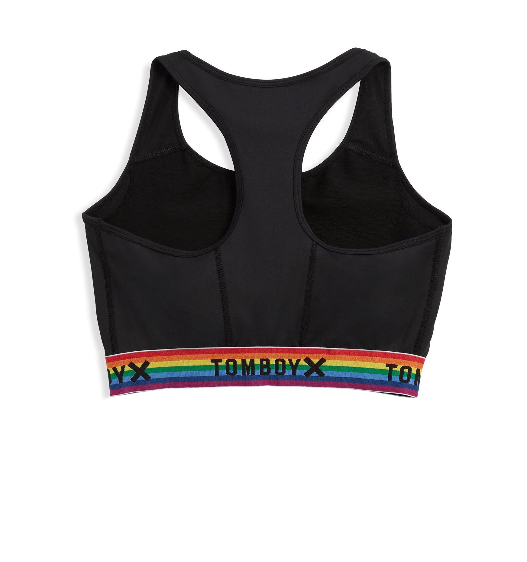 Tomboy X 2x Sports Bra Black Rainbow Band Wireless Pullover - $22 - From  Samantha