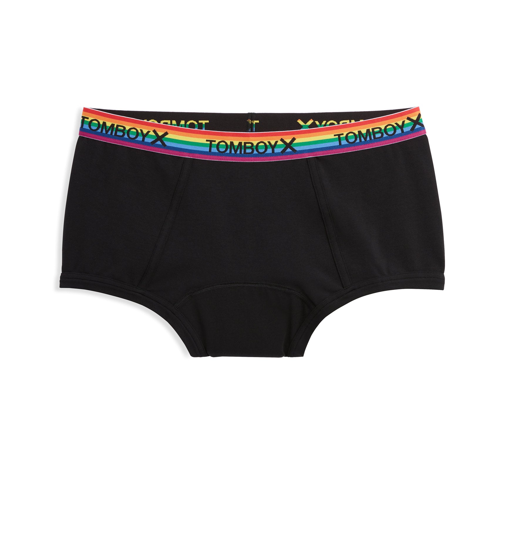 First Line Period Boy Shorts 3-Pack - Black Rainbow Logo
