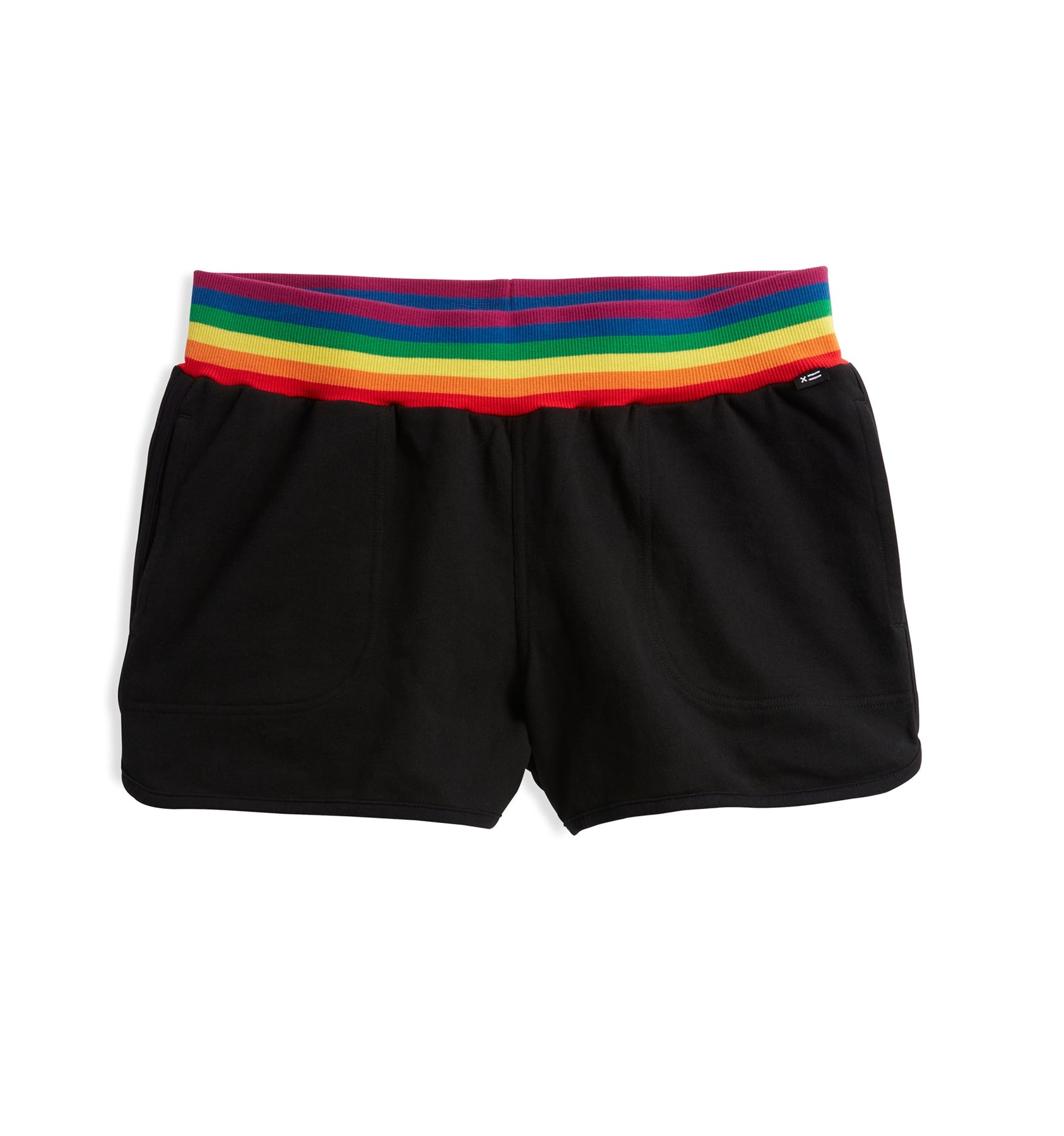 French Terry Track Shorts LC - Black with Rainbow Rib – TomboyX