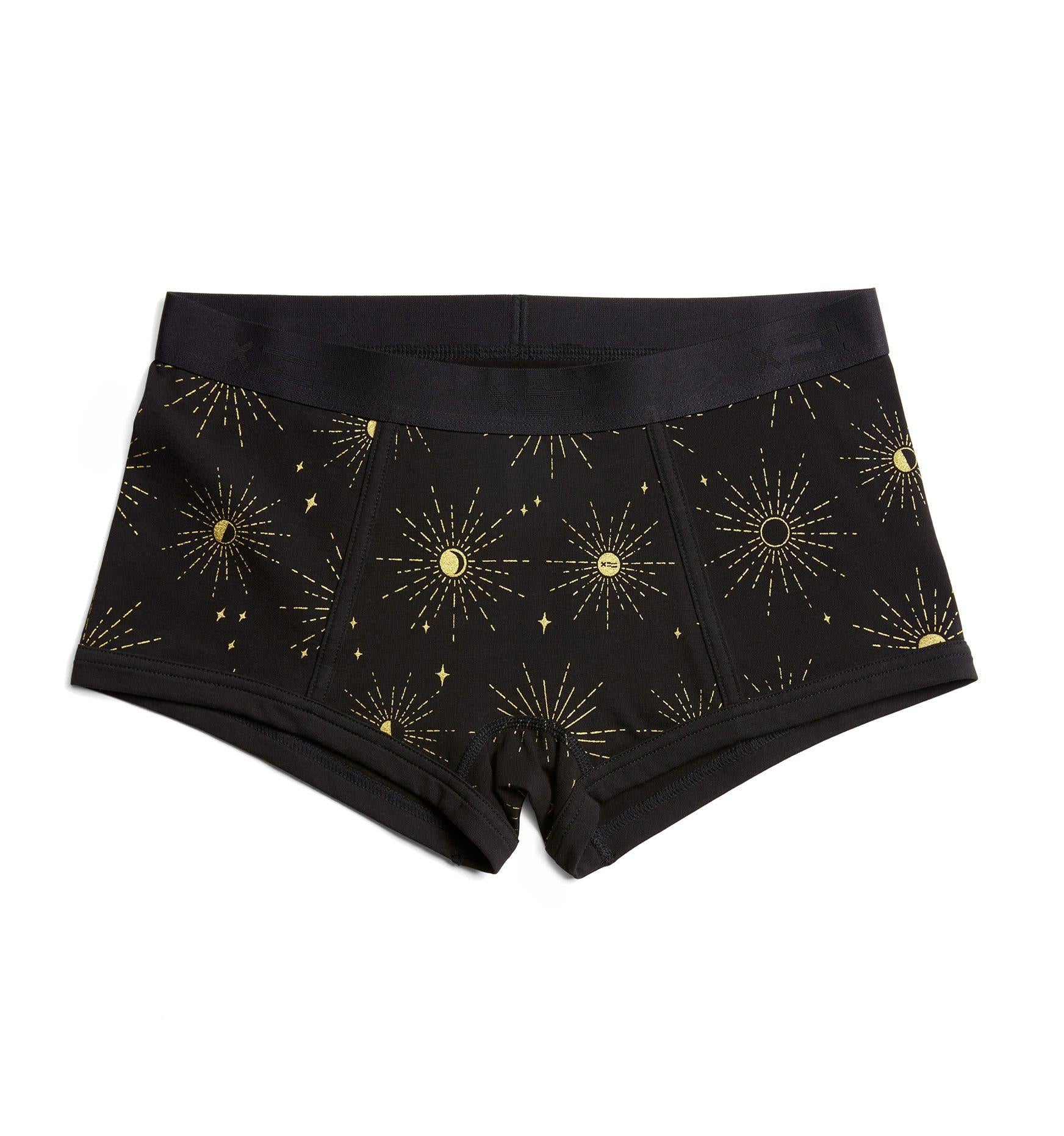 Boy Shorts - Golden Night Print-Underwear-TomboyX