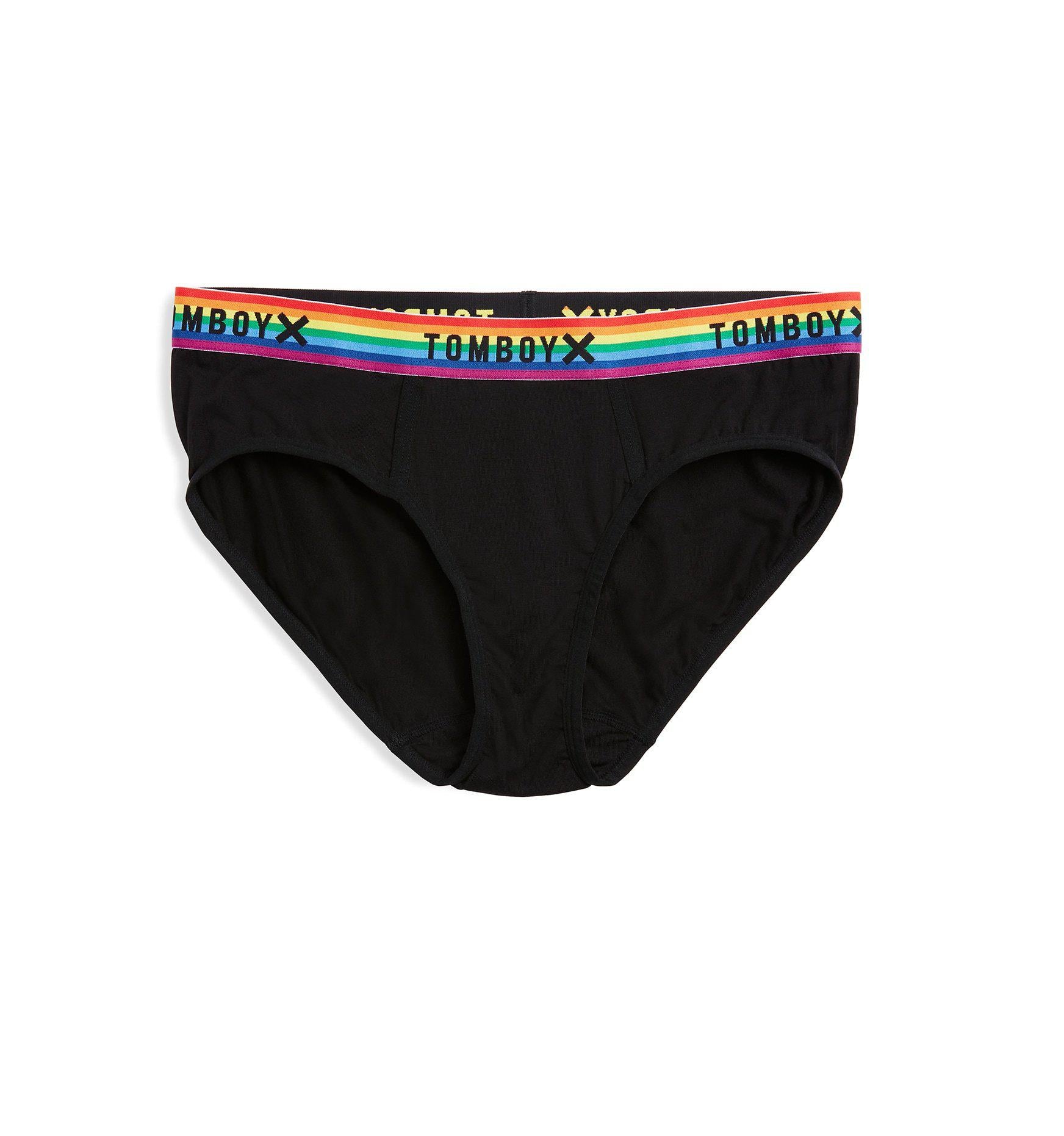 Fly Free Briefs - MicroModal Black Rainbow-Underwear-TomboyX