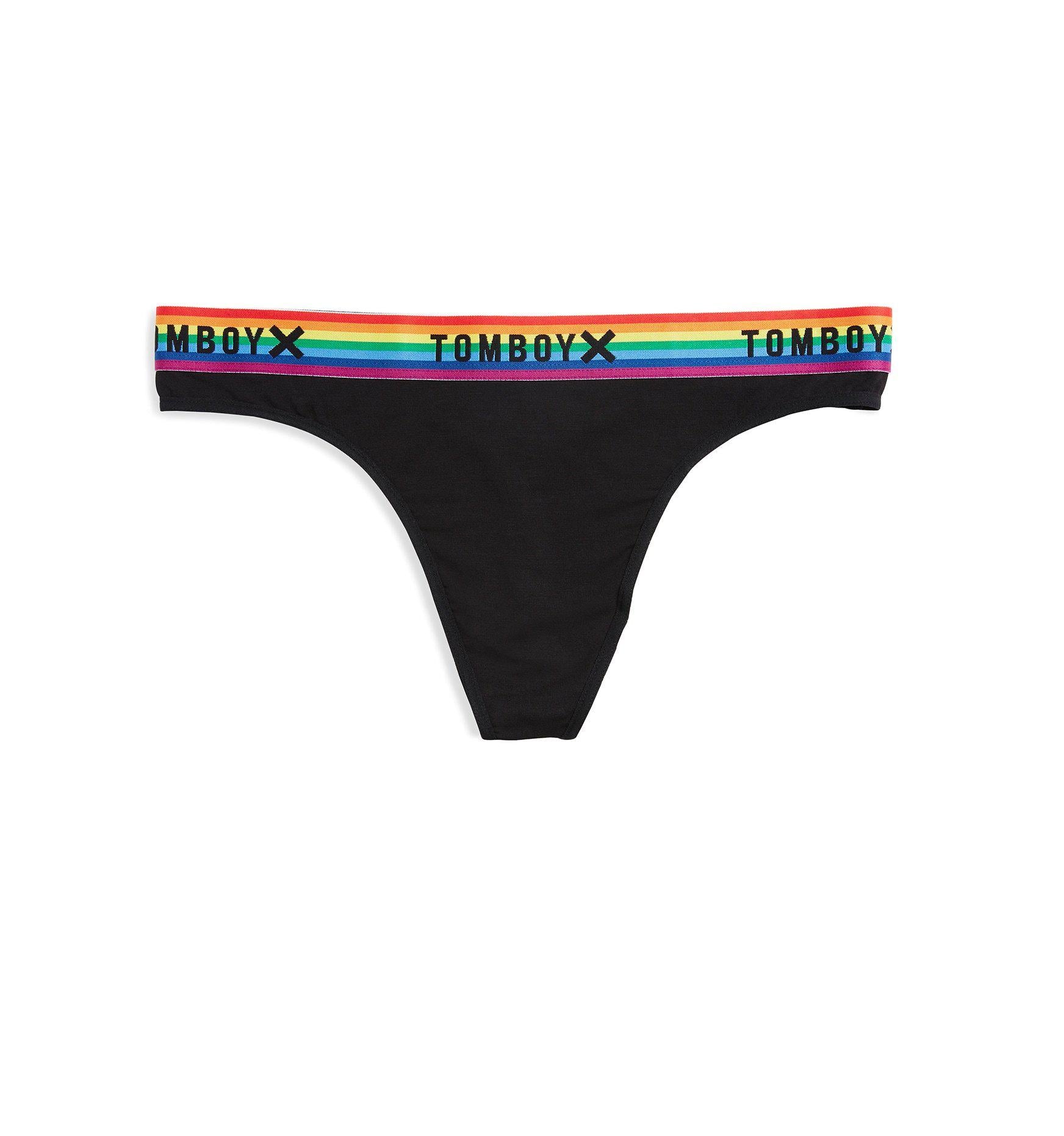 Thong - MicroModal Black Rainbow-Underwear-TomboyX