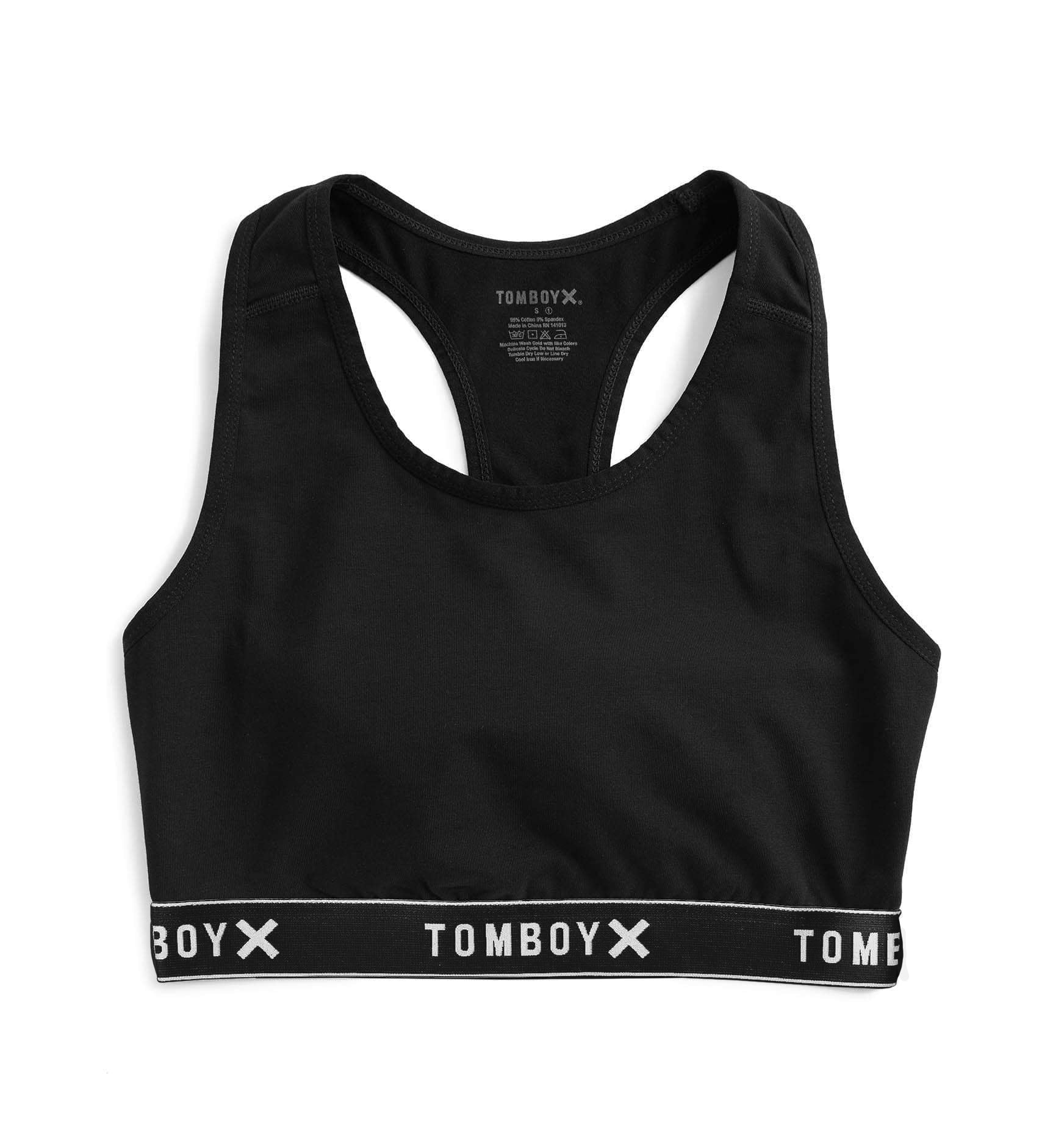 TomboyX Sports Bra, Athletic Racerback Built-In Pocket, Wirefree Athletic  Top,Womens Plus Size Inclusive Bras, (XS-6X) Disruptor X Small
