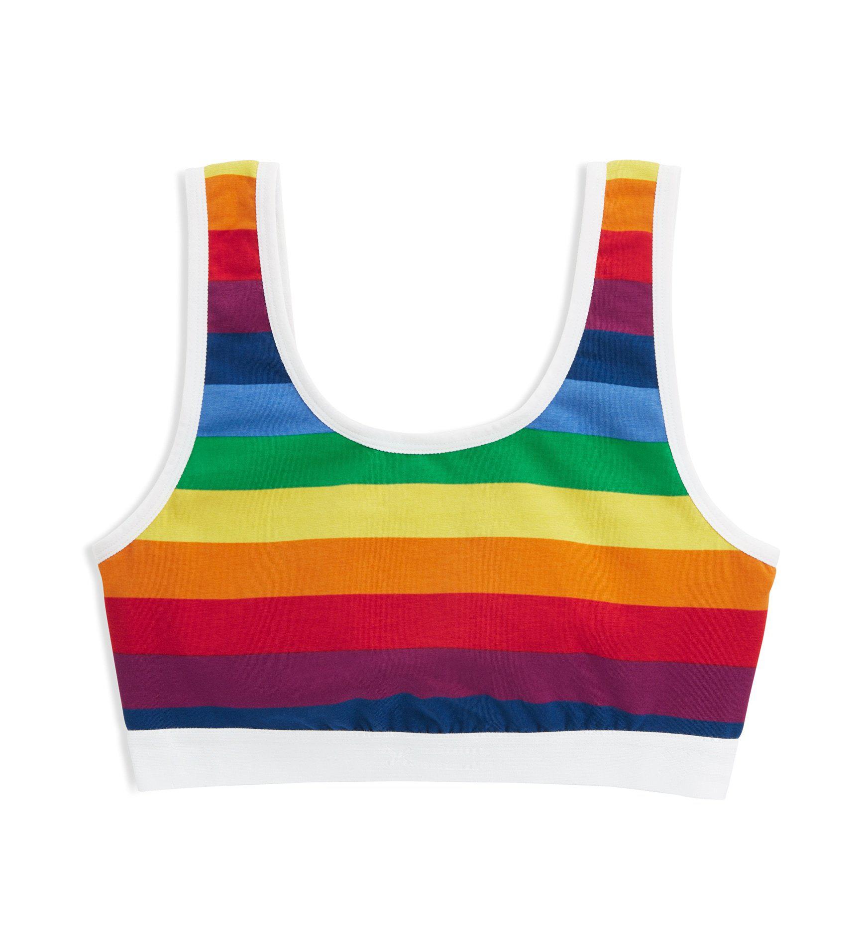 Essentials Soft Bra - Rainbow Pride Stripes-Bra-TomboyX