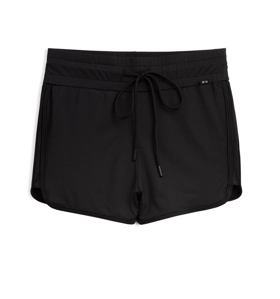 Swim High Waisted Boy Short Black TomboyX