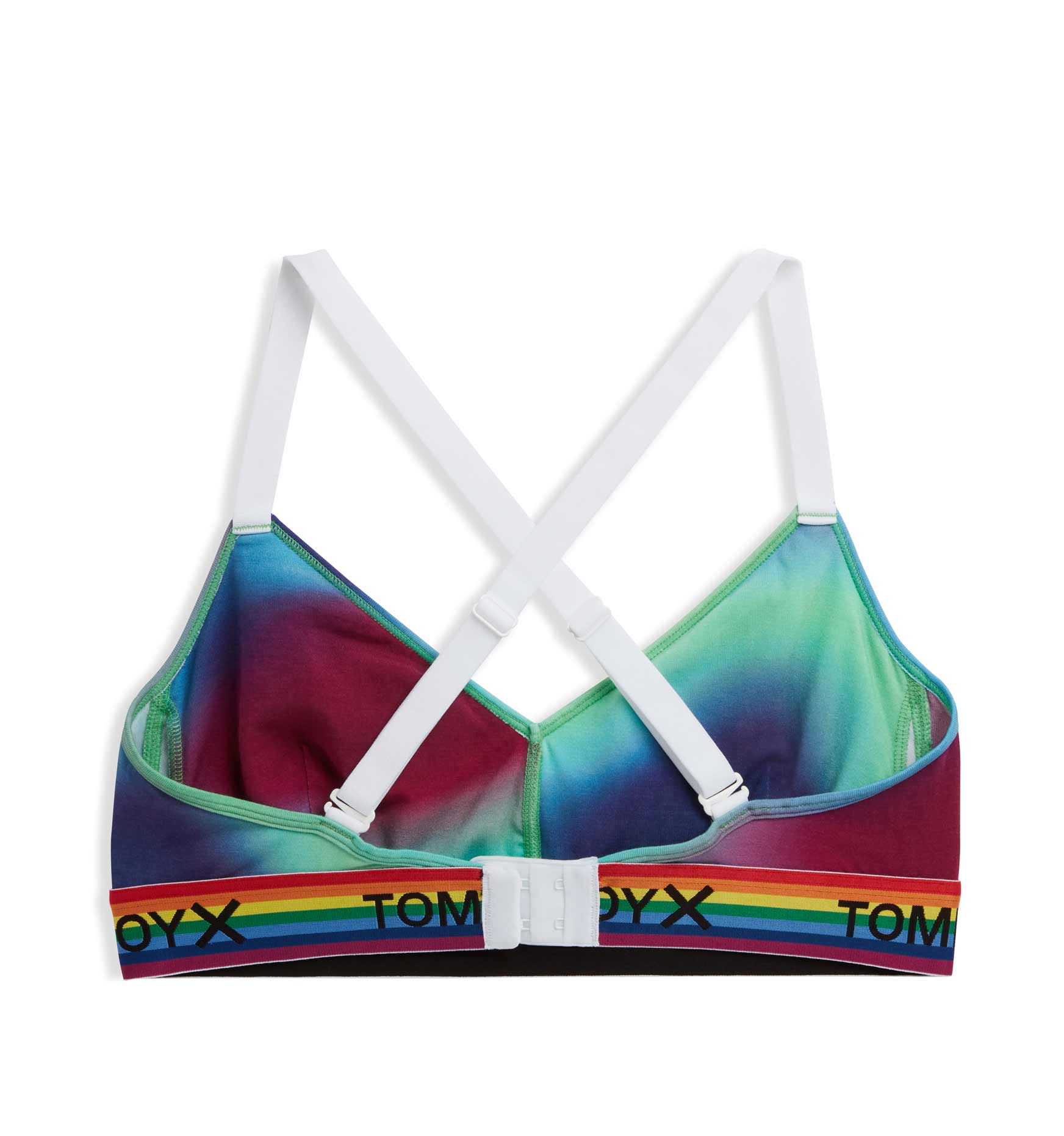 TomboyX V-Neck Bralette, Cotton Bra for Women, Adjustable Straps Wireless  No-Padding Low-Impact, 3X-Large/Black Rainbow at  Women's Clothing  store